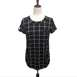 4/$12 Sweet Wanderer Black White Tunic Blouse Women's size Small Maternity